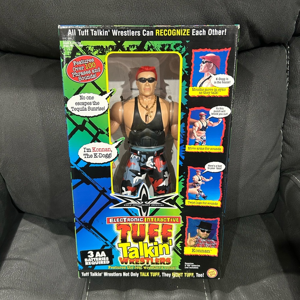 Konan WCW 12” Tuff talkin wrestlers! MOC! Vintage!! Made by Toybiz